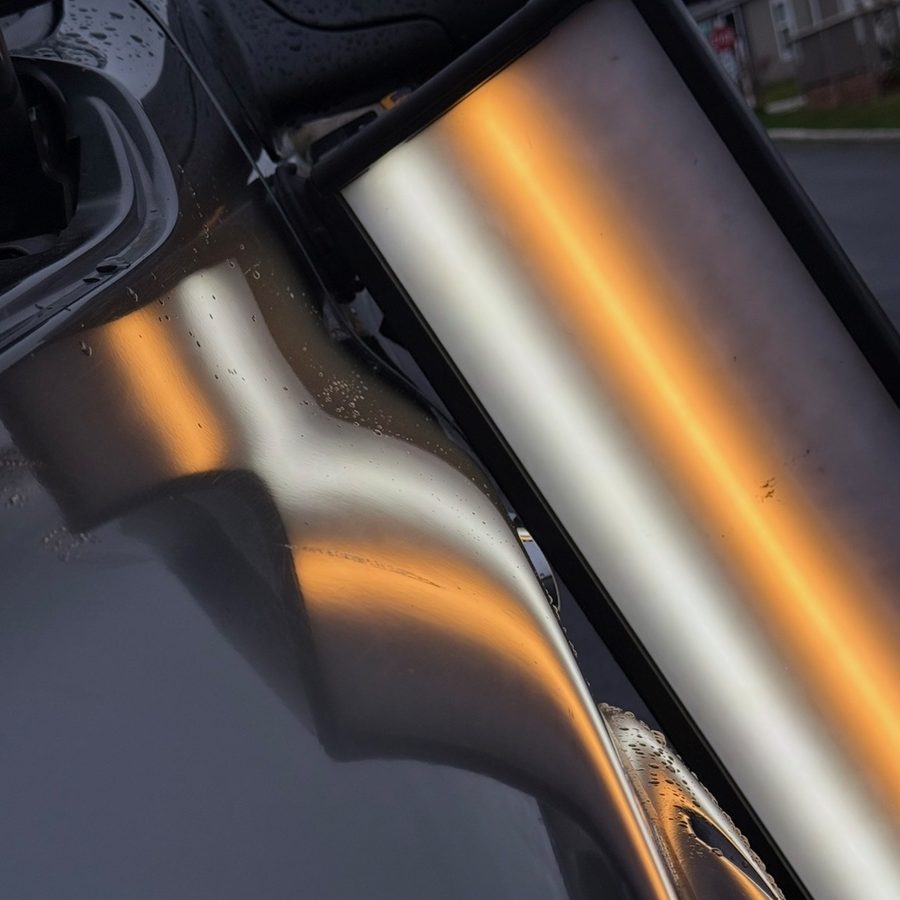 Fender after paintless dent repair
