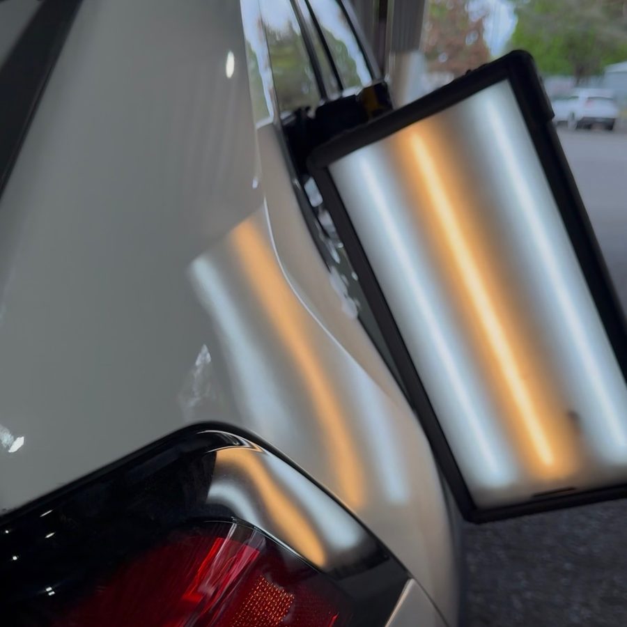 Quarter panel after paintless dent repair
